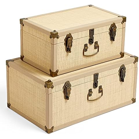 BTFY Aufbewahrungsboxen 2er Set - Bast-Finish Aufbewahrungskisten Cover