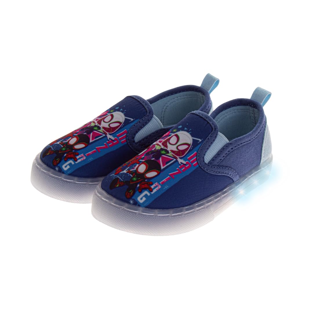 Light Up LED Shoes Boy Cars Paw Patrol Sonic Spidey Lowtop Canva Shoe