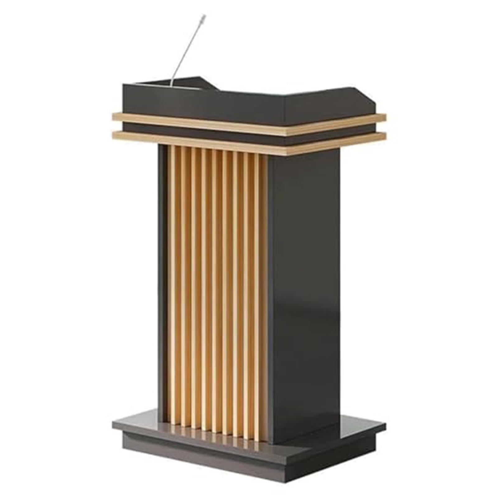 Przenośna drewniana mównica z szafką Sto i systemem dźwiękowym - idealna dla nauczycieli, kościołów, wydarzeń i prezentów - Ele Pulpit (kolor: A2)