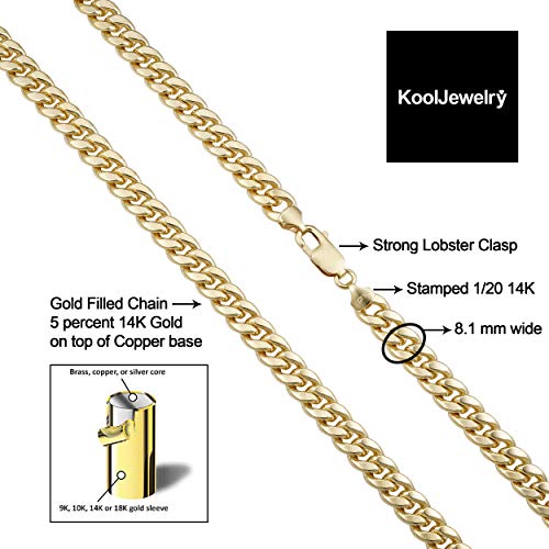 14k Gold Filled 8.1 Mm Miami Cuban Curb Link Chain Necklace (24 or 26 inch) | Chunky Link Jewelry for Men2