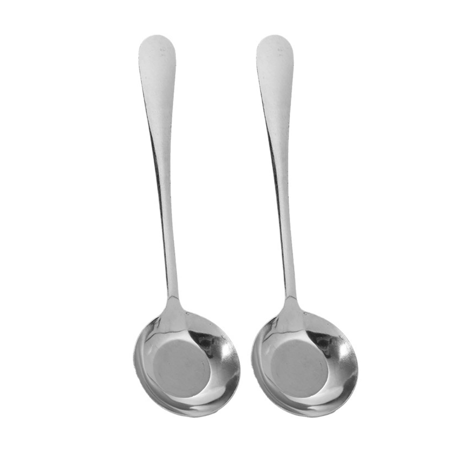 Cuillère à soupe long manche en acier inoxydable pour dessert café cuisine lot de 2 pièces inox