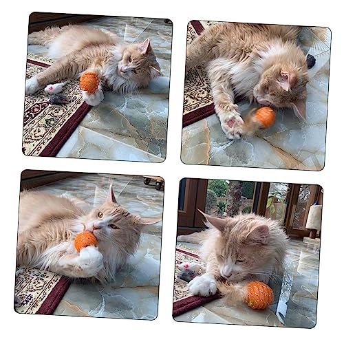 Abaodam 4pcs Cat Toys Interactive Candy Badminton Ball Scratching Cat Toy for Kitten and Pet Random Color