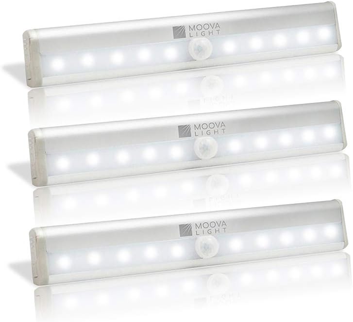 LED:Motion Sensor Night Light: Automatically Lights Up Your Dark Cabinet, Closet, and Night Stand:Stop Fumbling at Night with Our 10 LED Light Strips: Smart Sensor Ignores Motion at Daytime: 3 Pack