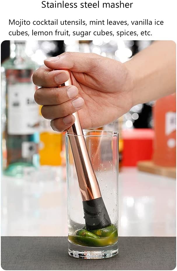 Set de coctelera de acero inoxidable para bartender miniatura 7
