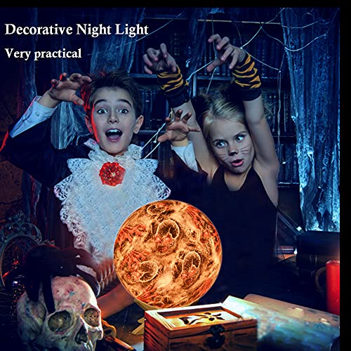 Shinecloud Skull Night Light Cool Decor’ Lamp Creative Led Skull Lamp 5.9’ Globe Moon Lamp With Remote Control/Smart Touch Sensor/Wooden Stand As Holiday Gift For Adult/Man/Girl/Boy #TOP5