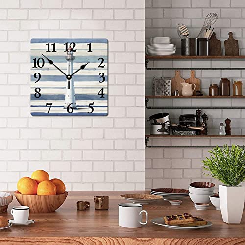 Reloj de pared cuadrado de madera de 12 pulgadas miniatura 4