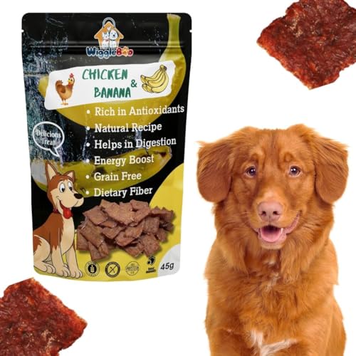Image of Chicken & Banana Dog Treat | Protein Rich | Fiber Rich | Crunchy Healthy Snacks | Training Treat | 45gm