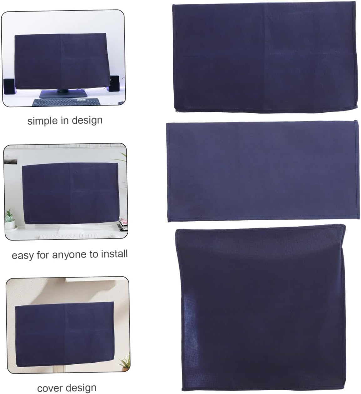 Gatuida 1set Computer Dust Cover Protective Cover for Desktop Monitor Cpu and Keyboard Breathable Material Design for Dust Prevention and
