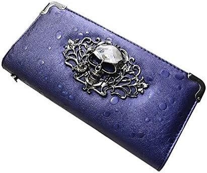 Wynoz Cool Retro Rose Skull Wallet for Women Vintage Clutch Bag