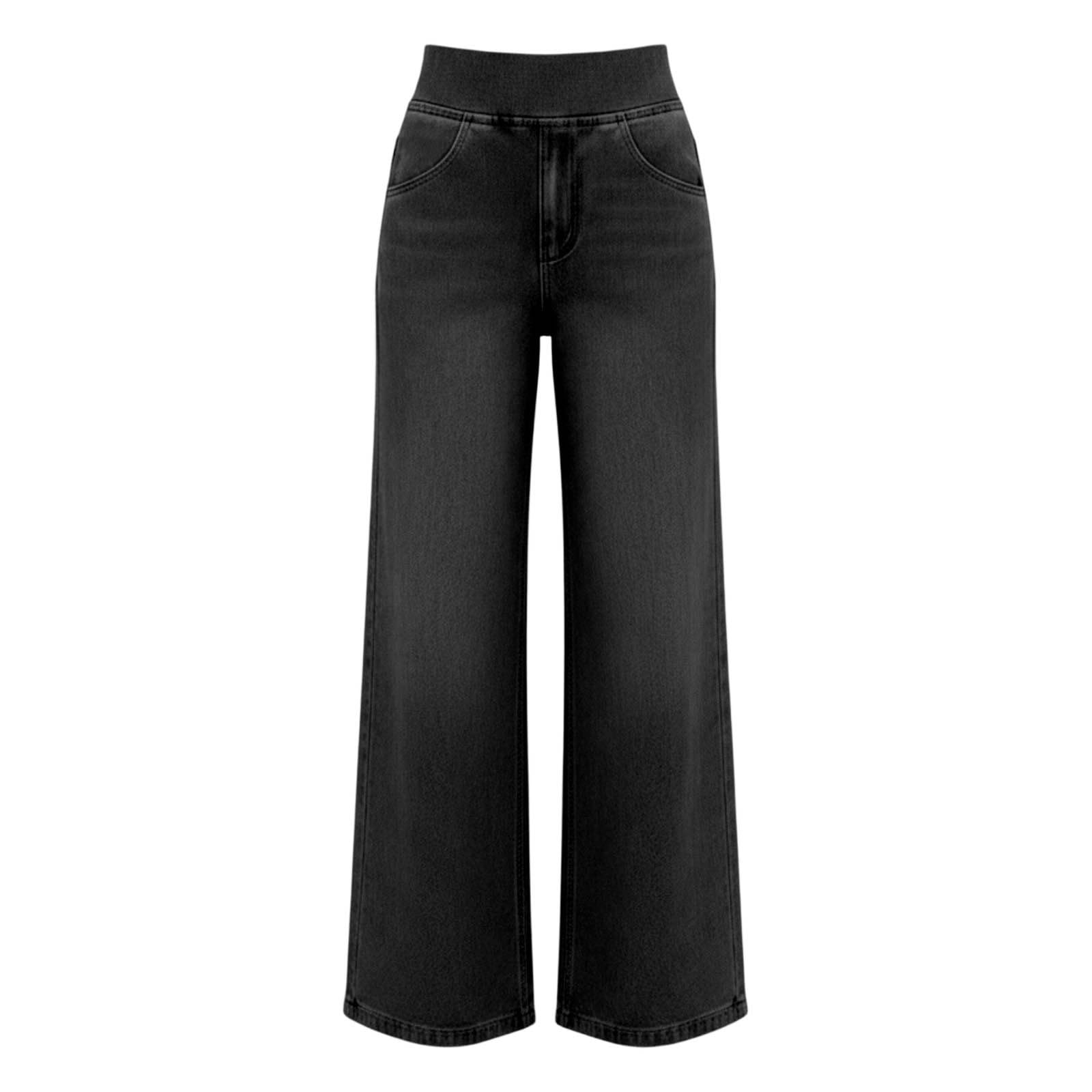 Generico Jeans Larghi Donna - Vita Alta, Gambe Dritte, vestibilità Sciolta, Jeans Casual Molto Elastici, Adatto per Yoga, Fitness E Sport di Tempo Libero