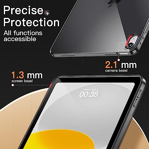 Image of JETech Cover Case for iPad (A16) 11th /10th Generation (2025 /2022), Soft TPU Transparent Slim Shockproof Tablet Cover (Black)