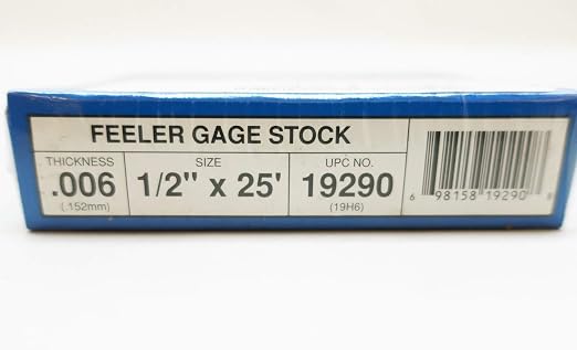 PRECISION BRAND 19290 1/2IN X .006IN X 25FT Feeler Gauge Stock miniatura 4