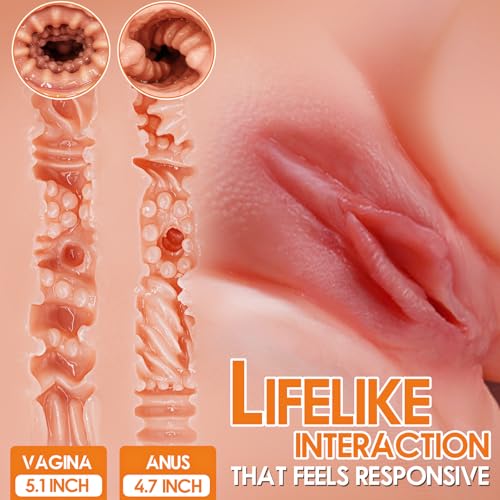 Image of BIG SHOCKED Sex Doll Torso Male Sex Toy with Bouncing Jiggly Boobs & Perky Ass, Sex Dolls for Men Realistic Puffy Tight Juicy Pocket Pussy Vagina & Anal Mens Sex Toy, Masturbator Built-in Skeleton