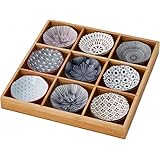 Citybaby 小皿セット、薬膳、蓋付き仕切り盆、竹、薬味盆、薬膳、デザート、醤油、点心、前菜 (スタイルD) [並行輸入品]