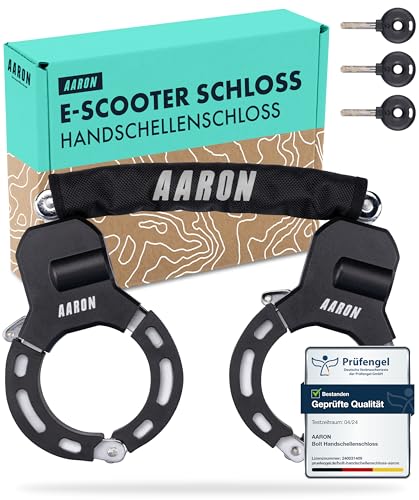 Bild: AARON Handschellenschloss f�r E-Scooter - Hochsicherheits-Design - Flexibles Fahrradschloss mit Stahlkette - Robust & Kratzschutz (Schwarz) f�r 39,99 EUR (-15%) statt 129,99 EUR bei amazon.de