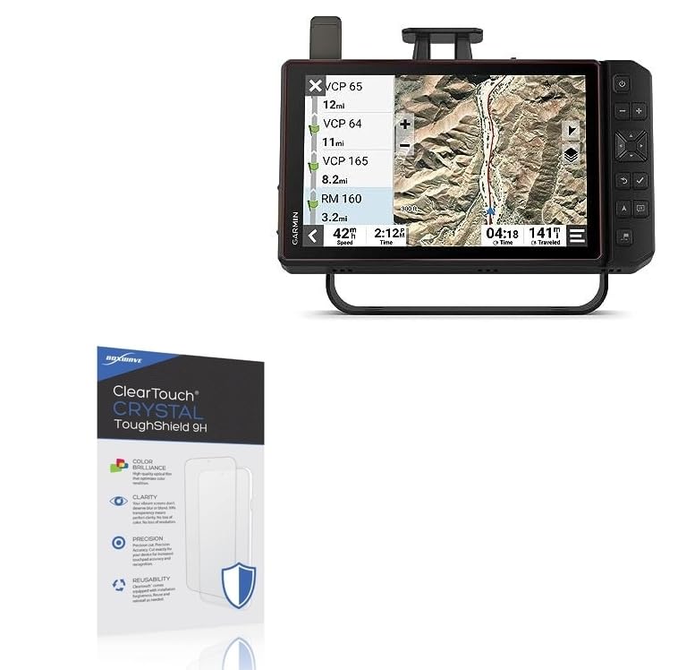 BoxWave Screen Protector Compatible With Garmin Tread Baja Race - ClearTouch Crystal ToughShield 9H (2-Pack), Clear 9H Tough Flexible Film Screen Protector