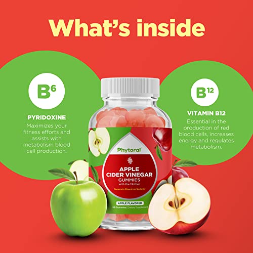Apple Cider Vinegar Gummies With The Mother - Acv Gummies With Mother For Adults For Immune Support Digestion Gut Health And Energy Support Supplement - Apple Cider Vinegar Gummy Vitamins For Adults #TOP4
