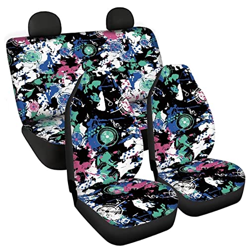 Image of Modysero Graffiti Print Automotive Seat Cover Full Set Custom Breathable Elastic Car Seat Cover for Women Soft Comfortable Vehicle Seat Protector Universal Fit Most Cars SUV Trucks