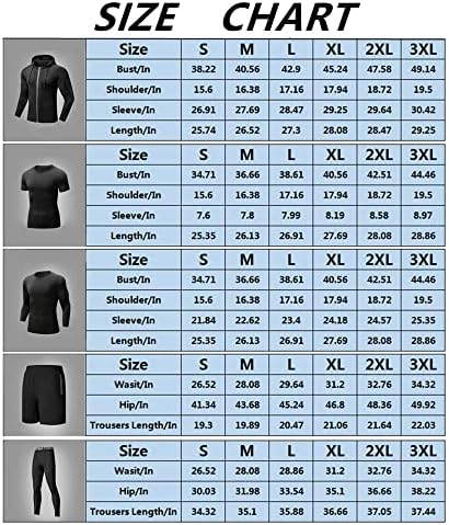 5Pcs Men's Fitness Workout Clothing Running Compression Pants Short/Long Sleeve Shirt Top Jacket Set Suit