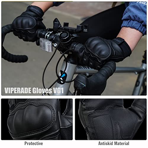 Viperade Motorcycle Gloves, Leather Full Finger Gloves For Motorbike Atv Bike Camping Climbing Hiking Work Outdoor Sports Men Women #TOP2