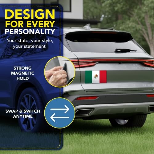 Image of Magnet Me Up Mexican Mexico Flag Car Magnet Decal, 7x12 Inches, Heavy Duty Automotive Magnet for Car, Truck SUV