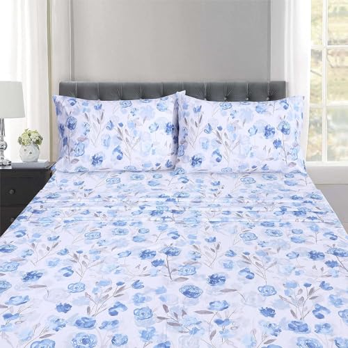 RUVANTI 100% Cotton Twin XL Sheet Sets, 3 Pieces, Soft & Breathable Percale Weave Bedding, Deep Pocket 16", Hotel Standard, Crisp Cool Feel, Durable, Perfect Size Floral Sheets, Monotones