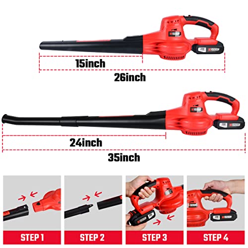 Cordless Leaf Blower, 20V Powerful Motor Blower - Voltkore Electric Handheld Battery Operated Leaf Blower For Lawn Care, Blowing Dust, Snow In Patio, Garden #TOP4
