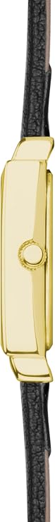 Limit Ladies 20mm Rectangular Gold-Plated Watch Black PU Strap Matte Dial Mineral Glass