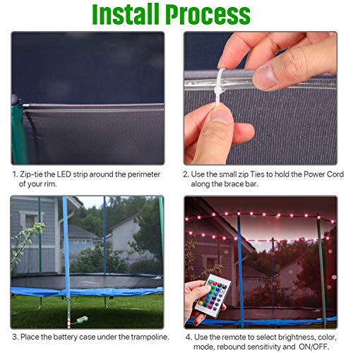 Waybelive Led Trampoline Lights，Remote Control Trampoline Rim Led Light For 12Ft Trampoline, 16 Color Change By Yourself, Waterproof，Super Bright To Play At Night Outdoors, Good Gift For Kids thumb #3