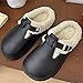 Unisex Winter Fleece Clogs Waterproof Fuzzy Slippers for Indoor Outdoor Lightweight Fashion Buckle Slip On Garden Shoes Memory Foam Warm Closed Round Toe Walking Non-Slip Mule Footwear for Women Men