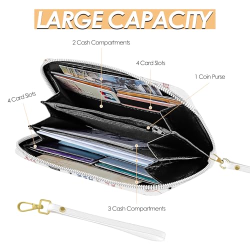 Womens Wallet, Cats Wristlet Wallet For Women, Hawaii Card Holder Purse WIth Zipper, Birthday Christmas Graduation Gifts For Cats Lovers, Aesthetic Office Daily Purse4