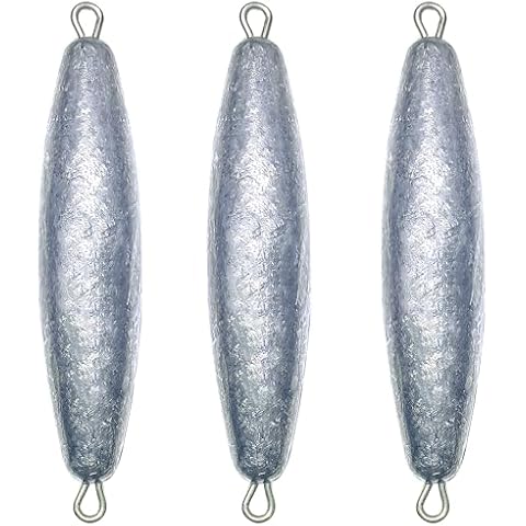 Trolling Weights Inline Fishing Weights Sinkers Double Ringed Weights for Saltwater Freshwater Fishing Get Lures Deeper 1oz to 5oz Cover