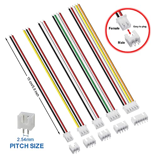 Kit 20 pares conectores JST-XH 5 pines con cable plano miniatura 5