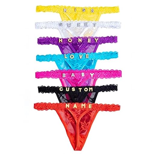 Paquete de 2 tangas de encaje personalizadas para mujer, sexy, letras doradas y plateadas, personalización de nombre o frase, cosidas a mano, cómodas y elegantes, para mujeres, personalizadas, talla | Ya disponible en tu tienda friki favorita! En mundofriki.es!