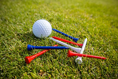 PGA-Tour-Paquete-de-100-Tees-de-Golf-de-7-cm-en-Madera-RojoBlancoAzul