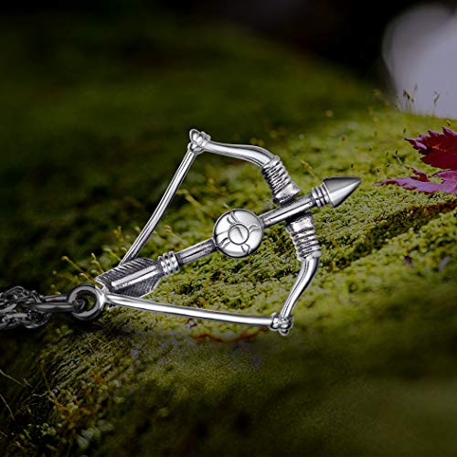PROSTEEL Bow & Arrow Necklace,Sagittarius Necklace,Archery Necklace,Hunter Charm,Mens Womens Jewelry3