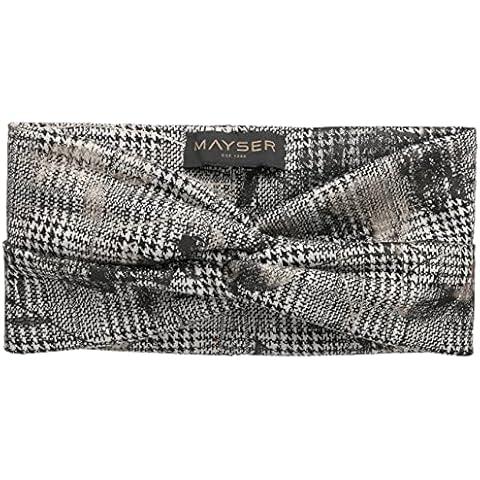 Mayser Oria Check Headband Women - Made in the EU ear protection warmers Autumn-Winter - One Size black-white Cover