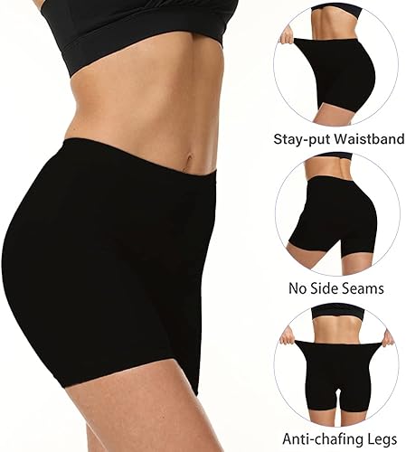 Miniatura 2 de LALESTE Pantalones cortos para mujer, sin costuras, lisos, antirozaduras, pantalones cortos para bicicleta, ropa interior