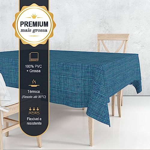 Toalha Mesa Térmica + Grossa Premium Cambraia Az 1,40x1,40