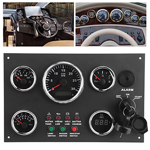 Multimeterpaneel, Dashboardinstrument Voor Boten, Motortoerental, Oliedruk, Watertemperatuur, Spanningsweergave Met Rode Achtergrondverlichting Voor Campers/boten. 12V/24V - Image 7