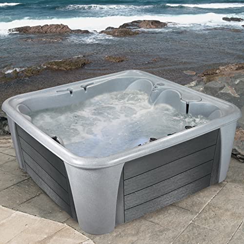 Essential Hot Tubs 24-Jet Waterfront Hot Tub, Seats 5-6, Gray Granite/Charcoal Gray #TOP2