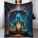 Universo Zen esotérico Manta polar de franela franela, mantas de cama se pueden utilizar como sábanas, funda de sofá (180 x 200 cm)