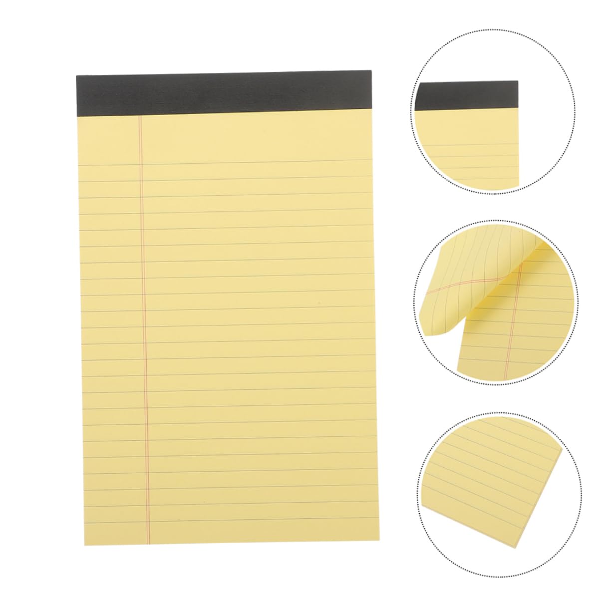 Almohadilla de Notas Legal Amarilla, 12 Almohadillas de Papel, Hojas | Tamaño Portátil de 50 Hojas por Almohadilla, Uso Versátil en Casa y Escuela, Decoración Colegio