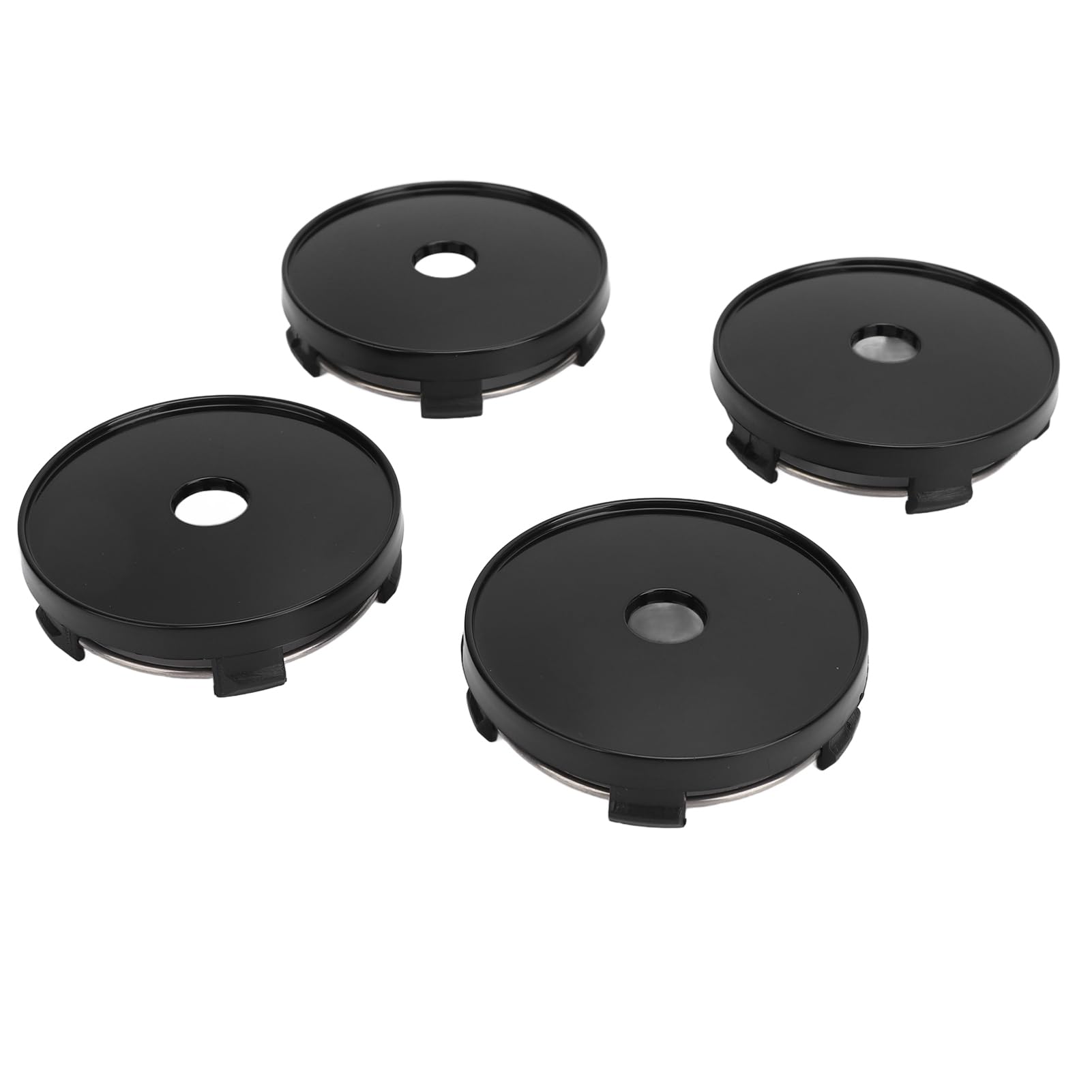 Wheel Center, Texture, Shock Resistant, Stylish Appearance, 60mm ABS Metal Rim Hub Center Cover with Hole for Cars, 4pcs (Black)