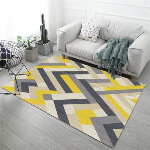 Tapis à poils courts géométrique moderne gris 120X180Cm - 2