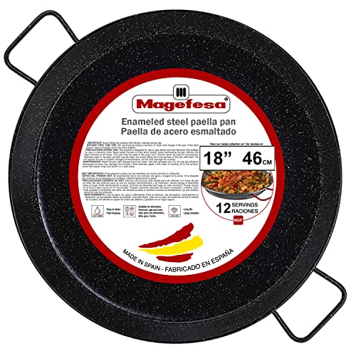 MAGEFESA 18" Enameled Steel Paella Pan - 46 cm ...