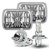 CHUSYYRAY Pair 7x6 5x7 LED Headlights Assembly Hi/Lo DOT, 300% Brighter 6000K White 10000LM, Compatible with Chevy Corvette C4 1984-1996, Play and Plug