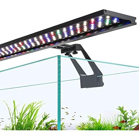 hygger Clip On Full Spectrum Aquarium LED Light, 18W Day-Night Dual Timer Sunrise-Day-Sunset-Moon Fish Tank Light, Adjustable Timer Brightness with 9 Colors for Planted Tank Cover