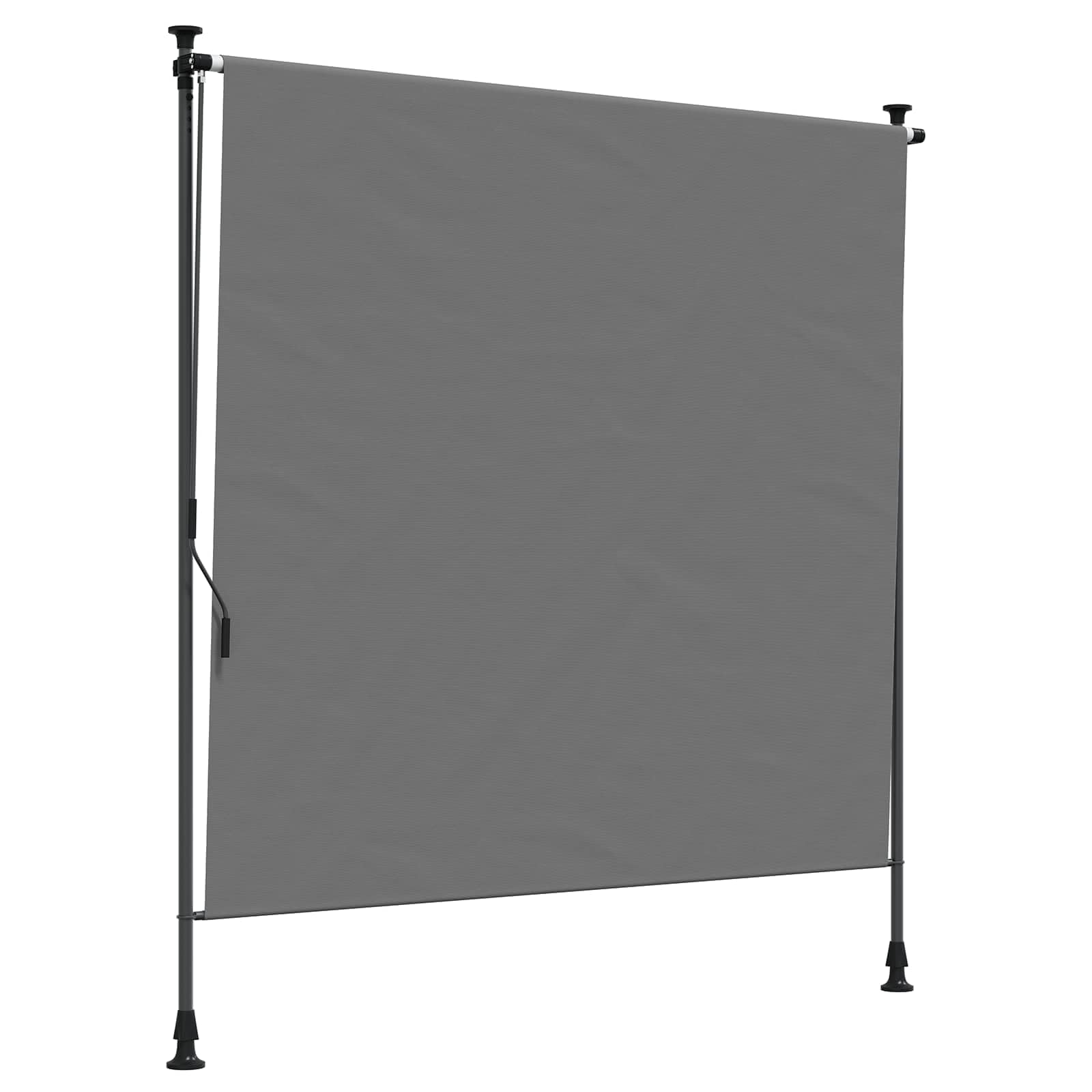 Store enrouleur extérieur gris clair 100x270 cm en polyester et aluminium
