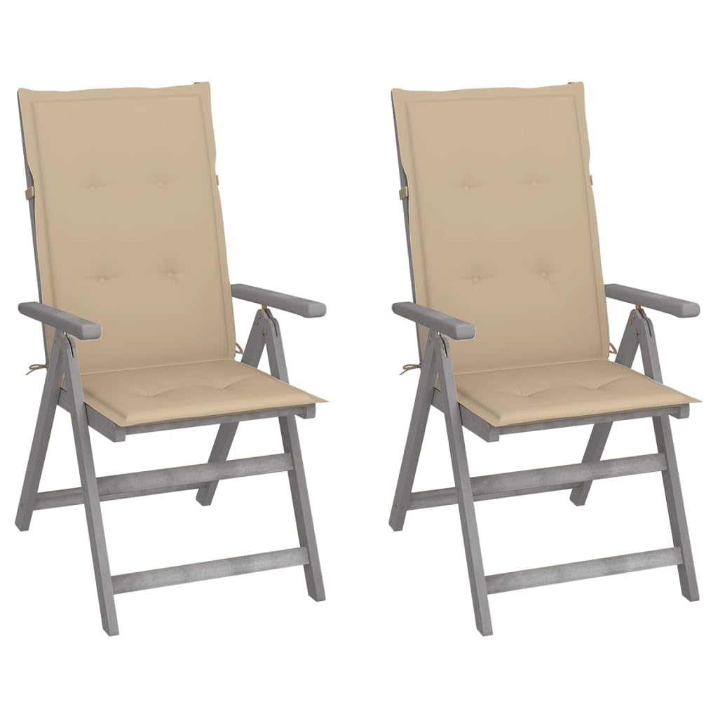 Chaises de jardin en bois d'acacia et chaises de terrasse confortables
